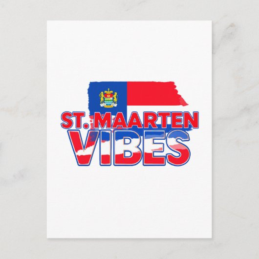 St. Maarten vibes Caribbean flag postcard Postkarte (Vorderseite)