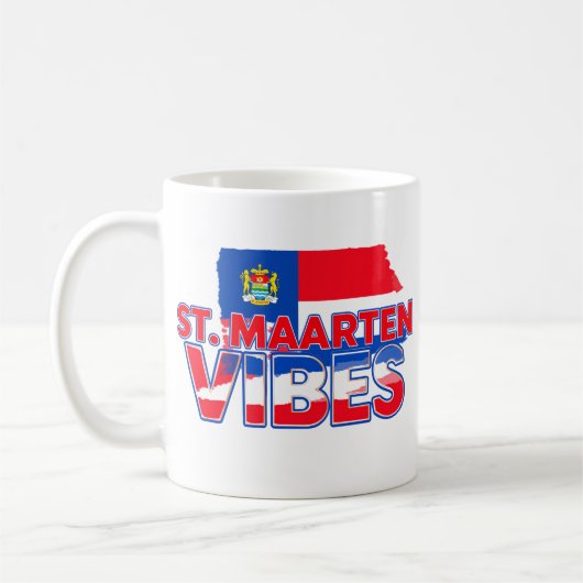 St. Maarten vibes Caribbean island flag mug Kaffeetasse (Links)