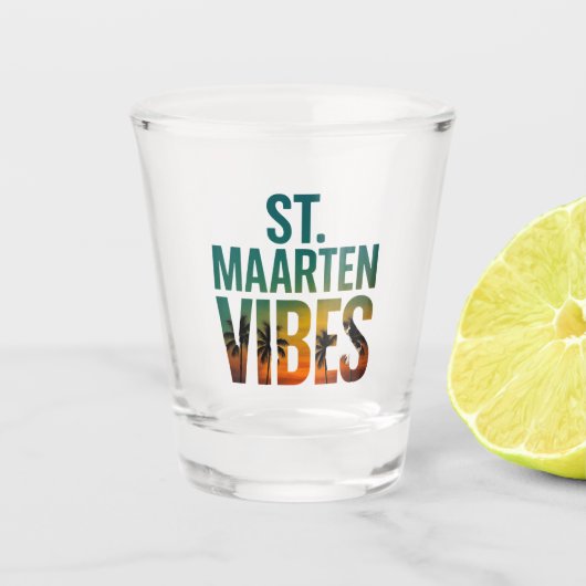 St. Maarten Vibes Karibische Insel Schnapsglas (Vorderseite)