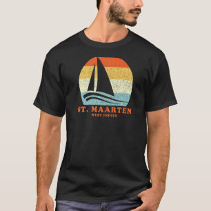 St Maarten West Indies Vintag Sailboat Sailing Val T-Shirt