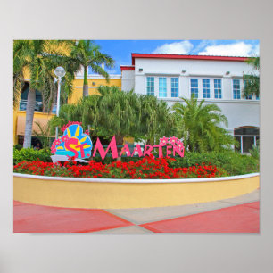 St. Maarten, Willkommensschild, Fotografie, Poster