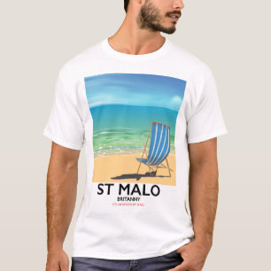 St Malo, Bretagne Strandposter T-Shirt