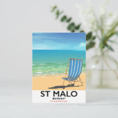 St Malo, Britanny Beach Poster Postkarte (Stehend Vorderseite)