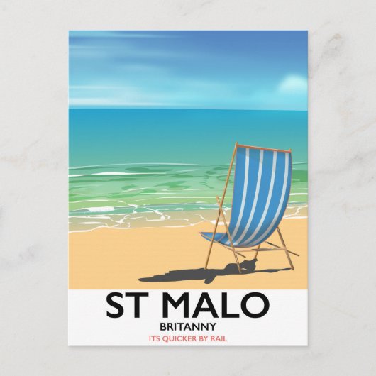 St Malo, Britanny Beach Poster Postkarte (Vorderseite)