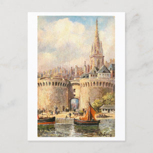 St Malo Grand Port Vintage Postkarte