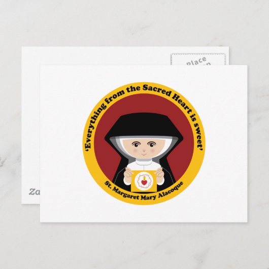 St. Margaret Mary Alacoque Postkarte (Vorne/Hinten)