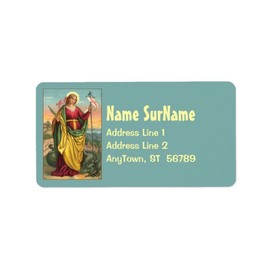 St. Margaret mit dem Banner Drache und Auferstehun Adressaufkleber (Vorne)