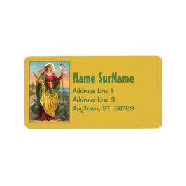 St. Margaret mit dem Banner Drache und Auferstehun Adressaufkleber