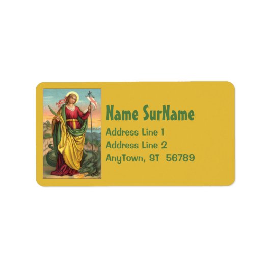 St. Margaret mit dem Banner Drache und Auferstehun Adressaufkleber (Vorne)