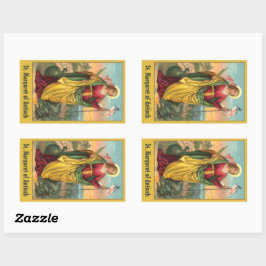 St. Margaret mit dem Banner Drache und Auferstehun Rechteckiger Aufkleber