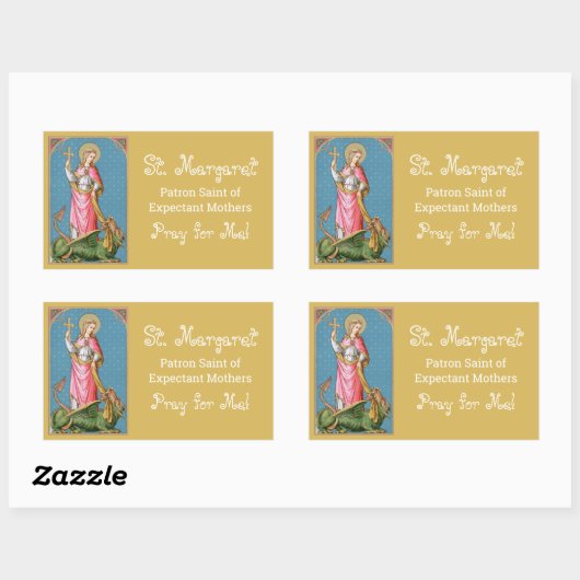 St. Margaret von Antioch (SAU 038) Rechteckiger Aufkleber (Blatt)