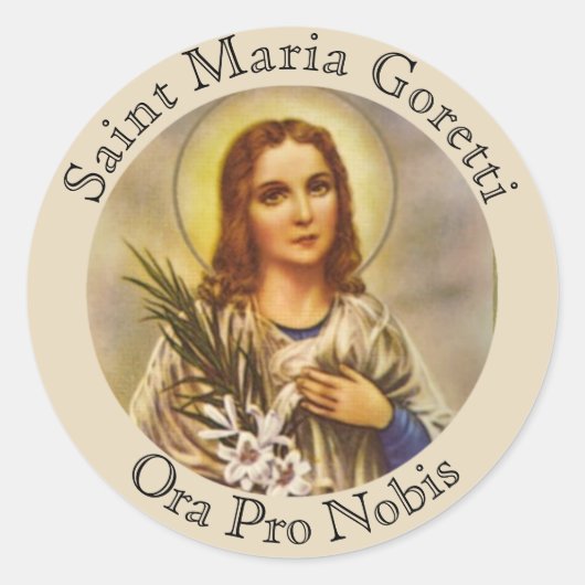 St. Maria Goretti Jungfrau Martyr Runder Aufkleber (Vorderseite)