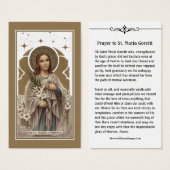 St. Maria Goretti Katholisches Gebet Heilige Karte (Vorne & Hinten)