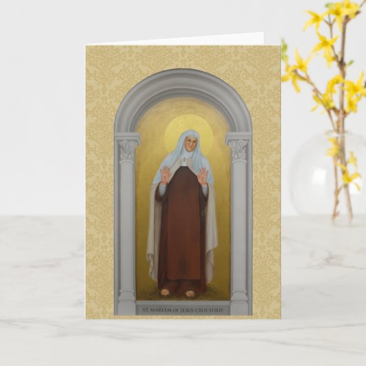 St. Mariam von Jesus Crucified Carmelite Heilige Karte (Gelbe Blume)