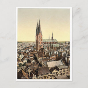 St. Marienkirche, vom Uhrturm von St. Petri, Lübec Postkarte
