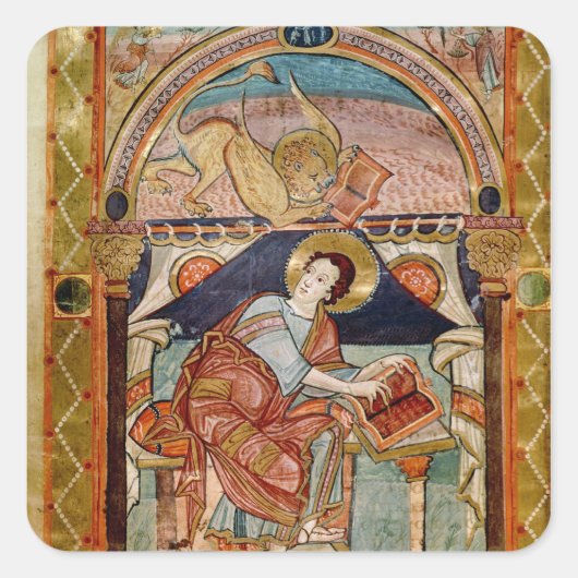 St. Mark, Französisch Quadratischer Aufkleber (Vorderseite)