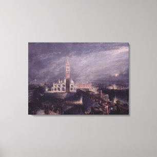 St Mark Platz, Venedig (Mondschein) graviert durch Leinwanddruck