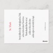 St. Mark Prayer Card Postkarte (Rückseite)