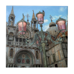 St. Marks and Lamp, Venedig, Italien Fliese