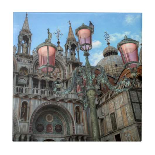 St. Marks and Lamp, Venedig, Italien Fliese (Vorderseite)