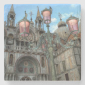 St. Marks and Lamp, Venedig, Italien Steinuntersetzer (Vorderseite)