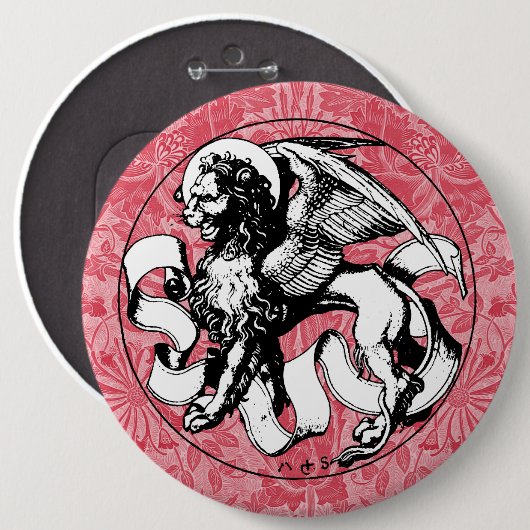 St. Mark's Emblem Winged Lion Button (Vorne & Hinten)