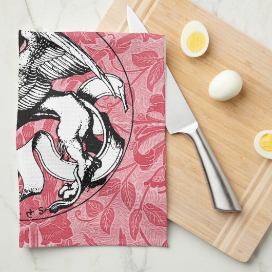 St. Mark's Emblem Winged Lion Geschirrtuch (Viertel Falte)