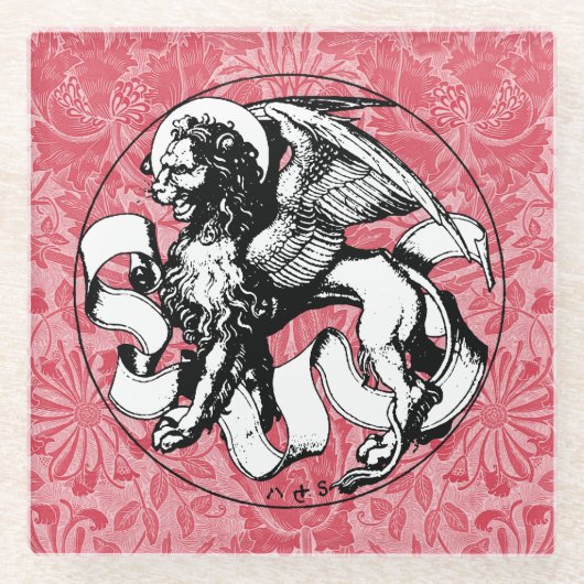 St. Mark's Emblem Winged Lion Glasuntersetzer (Vorderseite)