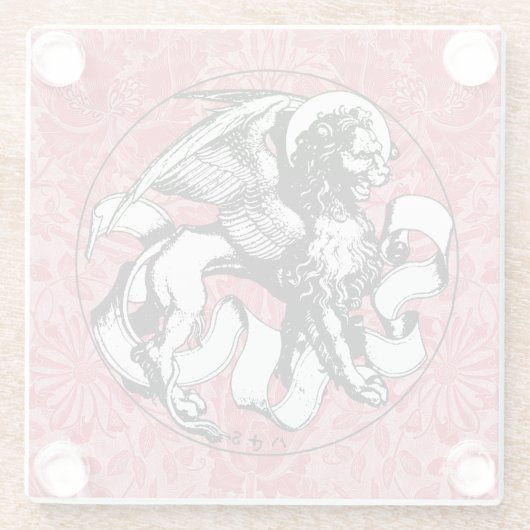 St. Mark's Emblem Winged Lion Glasuntersetzer (Rückseite)