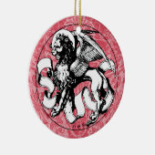 St. Mark's Emblem Winged Lion Keramik Ornament (Rechts)
