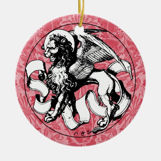 St. Mark's Emblem Winged Lion Keramik Ornament (Vorne)