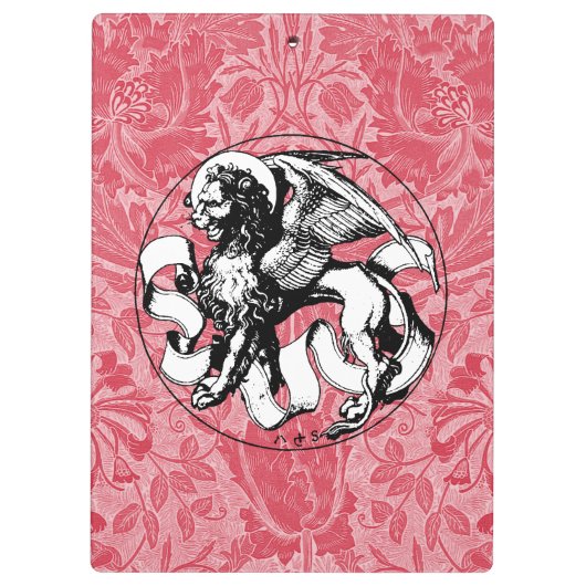 St. Mark's Emblem Winged Lion Klemmbrett (Rückseite)