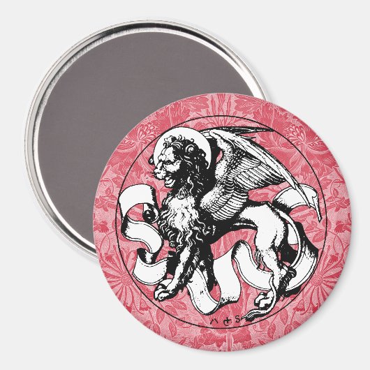 St. Mark's Emblem Winged Lion Magnet (Vorderseite/Rückseite)