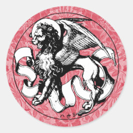 St. Mark's Emblem Winged Lion Runder Aufkleber