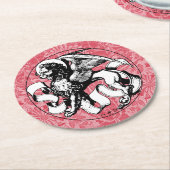 St. Mark's Emblem Winged Lion Runder Pappuntersetzer (Angewinkelt)
