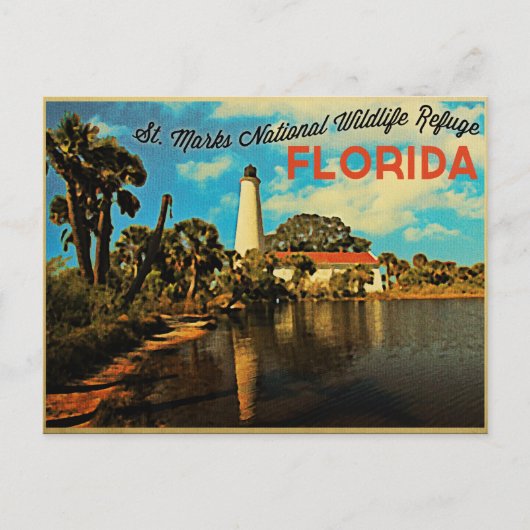 St. Marks Leuchtturm Florida Postkarte (Vorderseite)