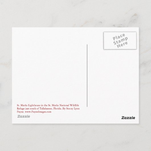 St. Marks Lighthouse Postkarte (Rückseite)