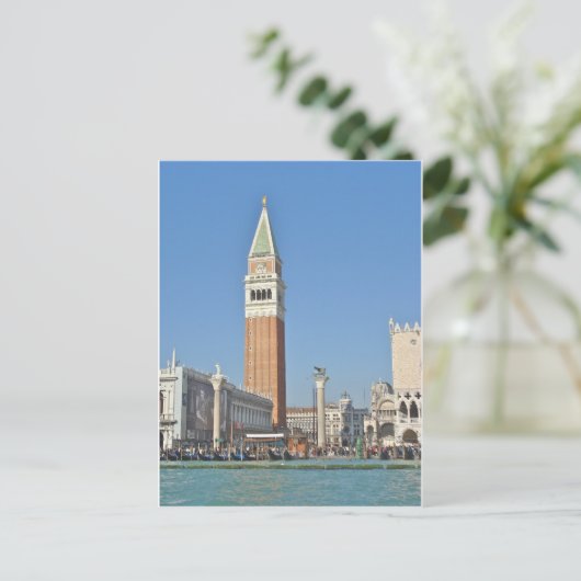 St. Marks Plaza and Bell Tower - Venedig Italien Postkarte (Stehend Vorderseite)