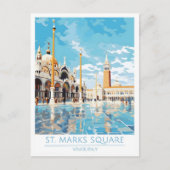 St Marks Square Venedig Städtische Badeanstalt Postkarte (Vorderseite)