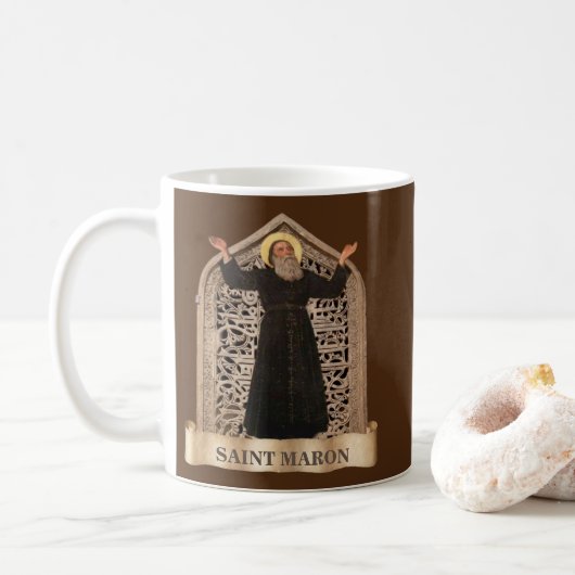 St. Maron, Schirmherr der katholischen Kirche von Kaffeetasse (Mit Donut)