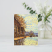 St Martin Canal von Sisley Impressionist Painting Postkarte (Stehend Vorderseite)