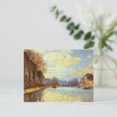 St Martin Canal von Sisley Impressionist Painting Postkarte (Stehend Vorderseite)
