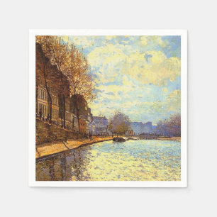 St Martin Canal von Sisley Impressionist Painting Serviette