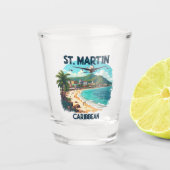 ST. MARTIN CARAIBES SCHNAPSGLAS (Vorderseite)