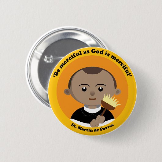 St Martin de Porres Button (Vorne & Hinten)