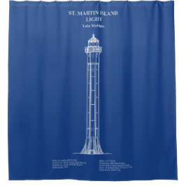St. Martin Island Lighthouse - Michigan - AD Duschvorhang