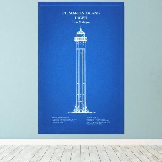 St. Martin Island Lighthouse - Michigan - AD Leinwanddruck (Insitu (Holzboden))