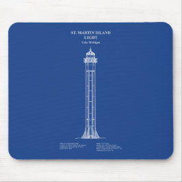 St. Martin Island Lighthouse - Michigan - AD Mousepad