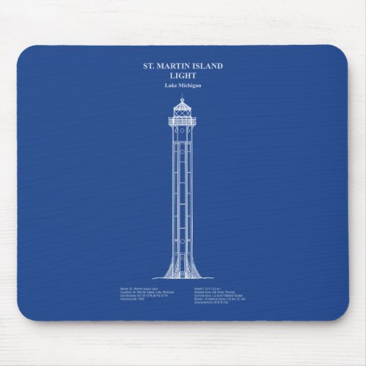 St. Martin Island Lighthouse - Michigan - AD Mousepad (Vorne)