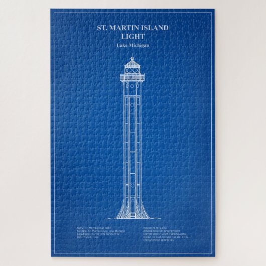 St. Martin Island Lighthouse - Michigan - AD Puzzle (Vertikal)